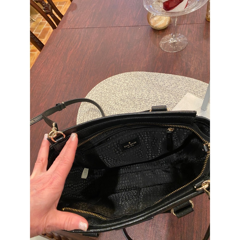 LIKE‎ NEW - Kate Spade New York Black Leather Satchel Handbag Gold Hardware - Picture 11 of 16